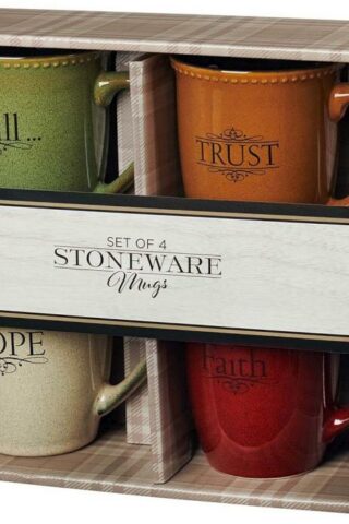 1220000137721 Faith Hope Trust Be Still Stoneware Mug Set