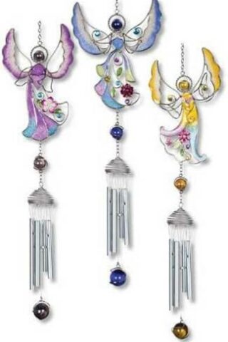 096069626350 Chrome Glitter Angels Wireworks Inspirational Chime