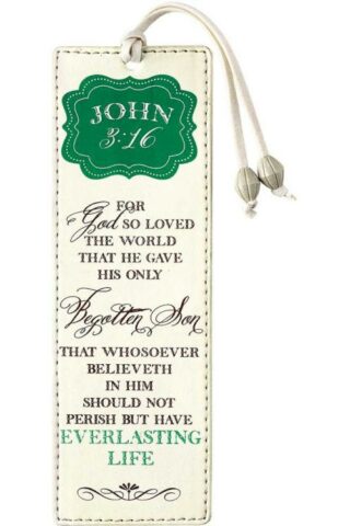 603799538435 John 3:16 Faux Leather Bookmark