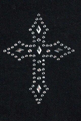 603799575676 Rhinestones Pointed Cross Iron On