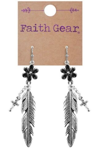 612978359372 Faith Gear Flower Feather (Earring)