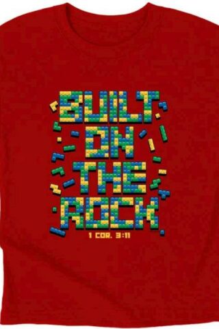 612978585702 Kerusso Kids Built On The The Rock (Medium T-Shirt)