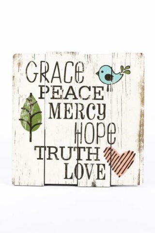 788200501380 Grace Peace Mercy Wood Slat Sign (Plaque)