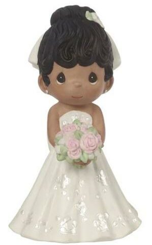 842181106399 Bride Wedding Cake Topper Black Hair Dark Skin Tone