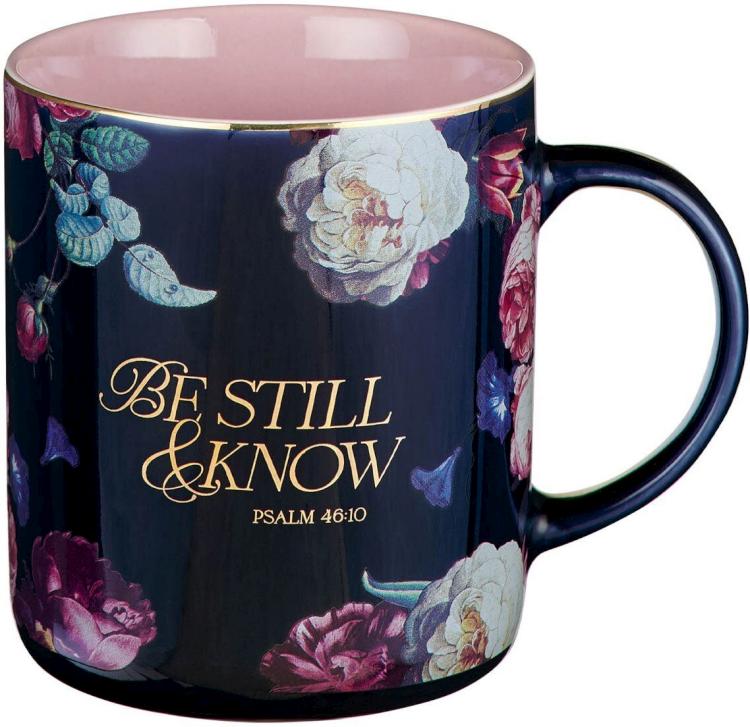 1220000324916 Large Ceramic Inspirational Scripture Coffee & Tea Mug for Women: Be Still & Kno