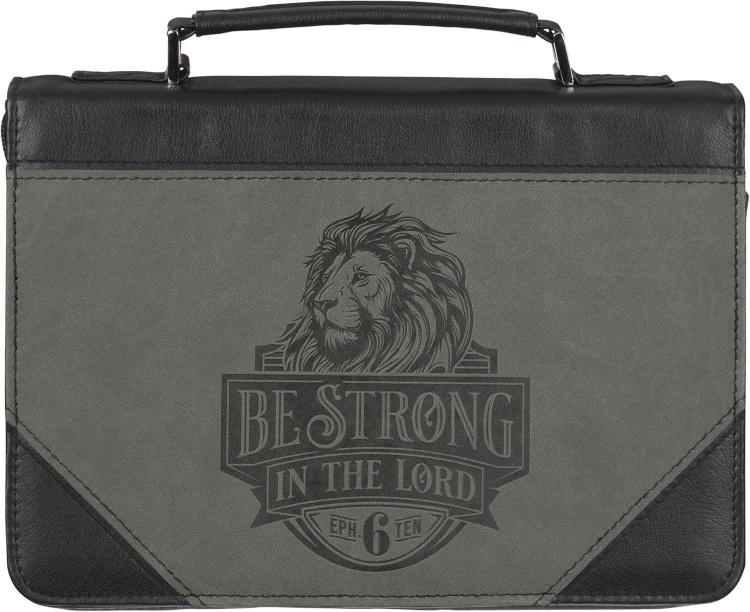 1220000326286 Classic Premium Vegan Leather Inspirational Bible Cover for Men & Women: Be Stro