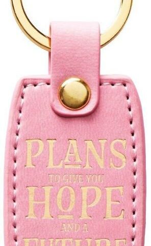 1220000130173 Lux Leather Golden Metal Keychain for Women: Hope and a Future - Jeremiah 29:11