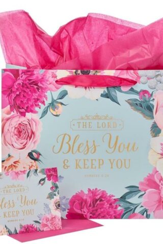 1220000138346 Pink Gift Bag w/ Card & Tissue Paper Set - Lord Bless You - Numbers 6:24