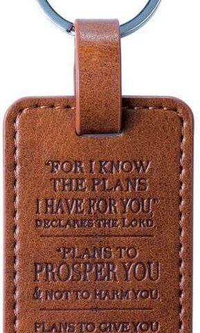 6006937117181 Brown Lux-Leather Keyring I Know the Plans Jer 29:11 [Misc. Supplies]