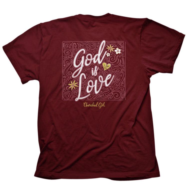 612978559642 Cherished Girl God Is Love Filigree (Small T-Shirt)