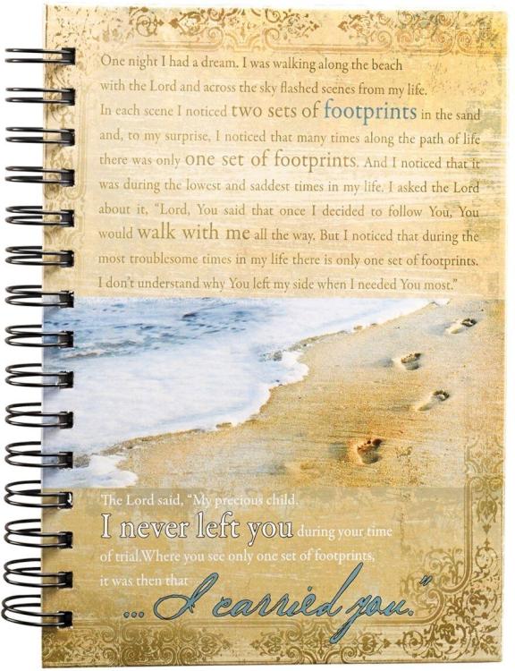 9781770362536 Hardcover Journal Footprints In The Sand Poem Beach Inspirational Wire Bound Not