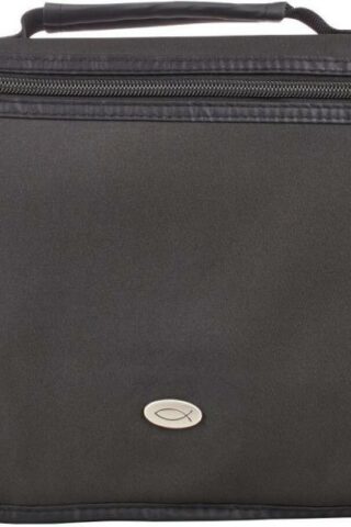 6006937069947 Black Microfiber Bible Cover for Men and Women  Ichthus Jesus Fish Emblem  Extra