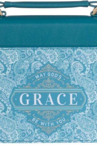1220000139190 Teal Vegan Leather Fashion Bible Cover for Women: God's Grace Be with You - Insp