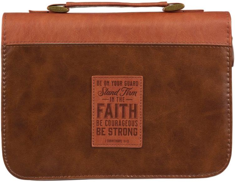 1220000321243 Classic Faux Leather Bible Cover for Men & Women: Stand Firm in the Faith - 1 Co