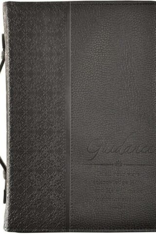6006937111394 Guidance Black Faux Leather Bible Cover w/Handle Medium