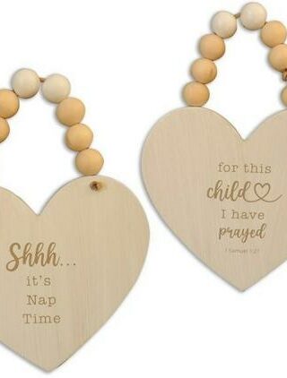 785525320610 For This Child We Prayed Door Hanger With Beads And Cross