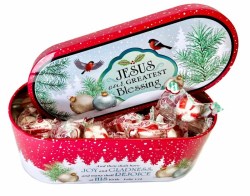 641520003357 Jesus Our Greatest Blessing Christmas Tin With Soft Peppermint Candy