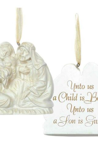 603799520799 Antique Holy Family Unto Us A Child (Ornament)