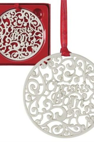 603799571234 Christ Is Born Filigree Circle (Ornament)