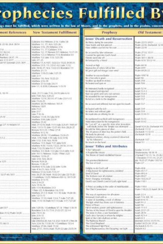 9789901982882 100 Prophecies Fulfilled By Jesus Wall Chart Laminated