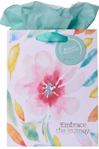 1230000109376 Heartfelt Gift Bag Set w/Tissue Paper Embrace The Journey Floral Design