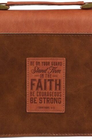 1220000321250 Classic Faux Leather Bible Cover for Men & Women: Stand Firm in the Faith - 1 Co