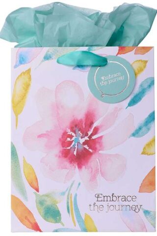 1230000109376 Heartfelt Gift Bag Set w/Tissue Paper Embrace The Journey Floral Design