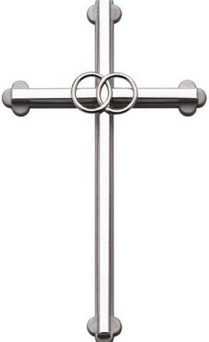 785525059701 Double Rings Wedding Cross